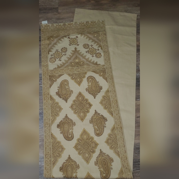 Pottery Barn Table Runner 18X92 Gold Cotton Beautiful - Picture 5 of 8